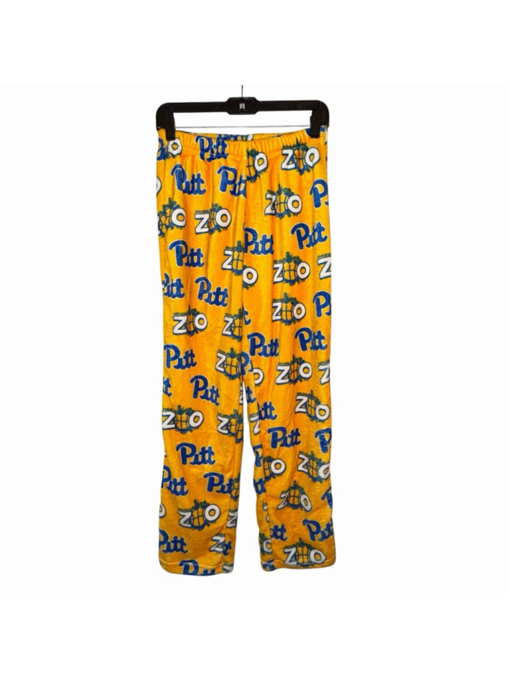 Pitt Oakland Zoo Pajama Pants Womens Large Gold Basketball Plush Fleece College